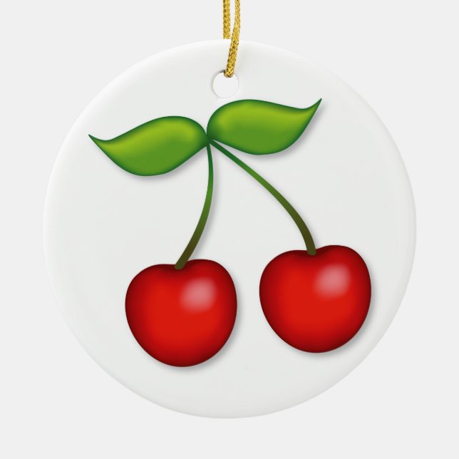 Have a Merry Cherry Christmas Ceramic Ornament (Front)