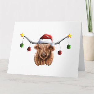 Have a Merry Hielan Coo Christmas Key Ring Card