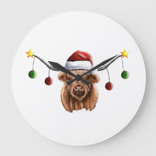 Have a Merry Hielan Coo Christmas Key Ring Large Clock
