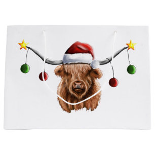 Have a Merry Hielan Coo Christmas Key Ring Large Gift Bag