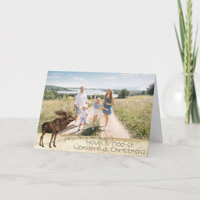 Have a Moo-st Wonderful Christmas! Holiday Card (Front)