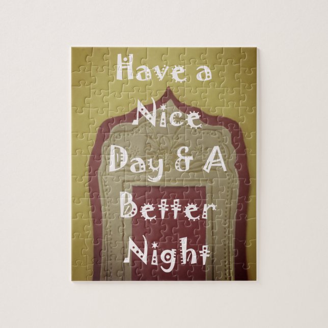 Have a Nice Day & A Better Night Framed Art Print Jigsaw Puzzle (Vertical)