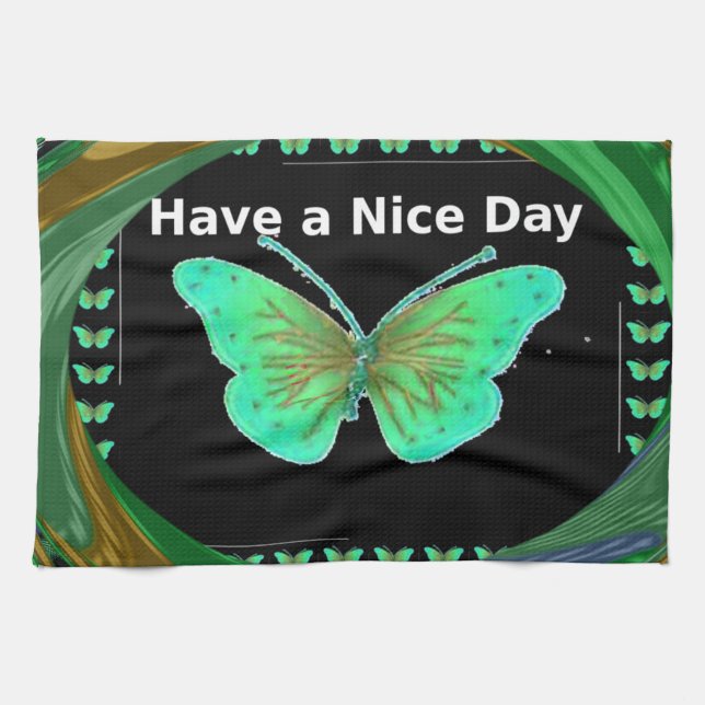Have a Nice Day and a better night butterfly.png Kitchen Towel (Horizontal)