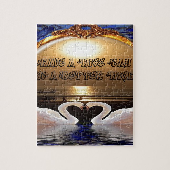 Have a Nice Day and a Better Night Text Quote Jigsaw Puzzle (Vertical)