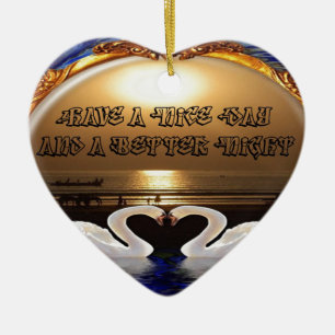 Have A Nice day and a Nice Night.silver Ceramic Ornament