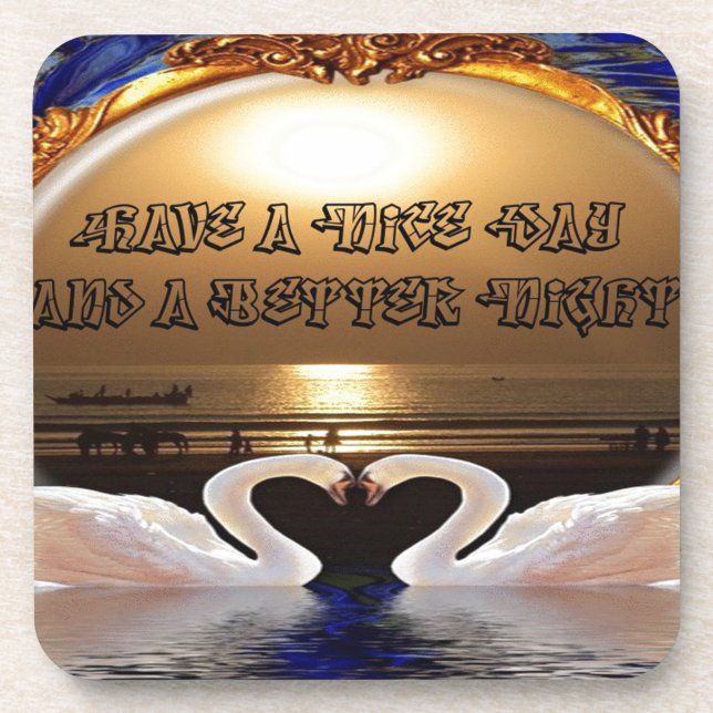 Have A Nice day and a Nice Night.silver Coaster (Front)
