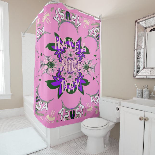Have a Nice Day baby pink floral purple motif (In Situ)