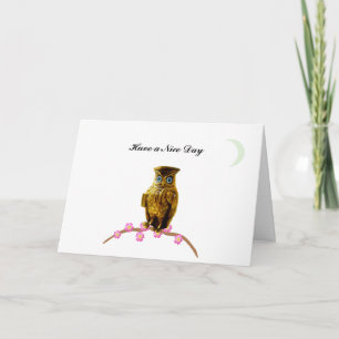 Have a Nice Day Owl Greetings Holiday Card