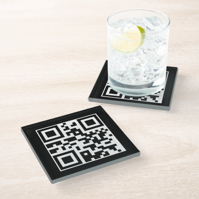 Have A Nice Day QR Code Glass Coaster (Angled)