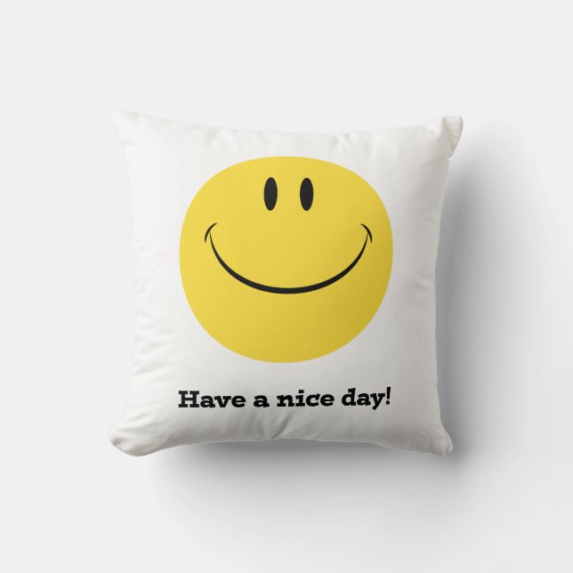 Have a nice day retro face pillow (Front)