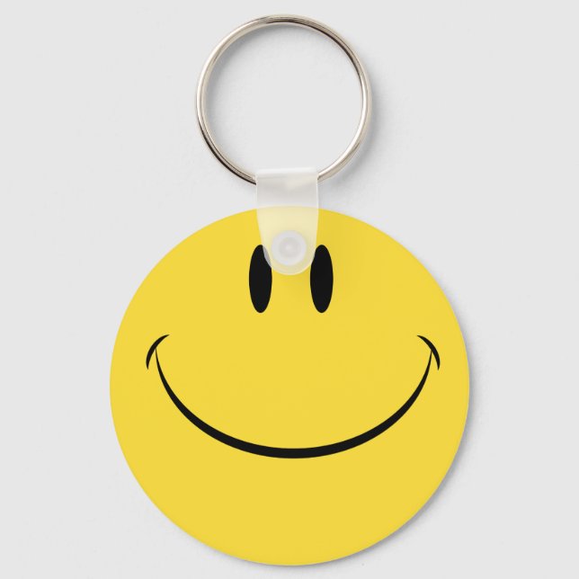 Have a nice day retro happy face keychain (Front)