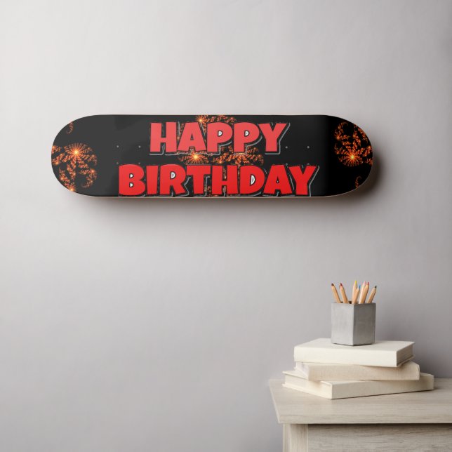 Have a Nice Day Skating! Happy Birthday Skateboard (Wall Art (Horz))