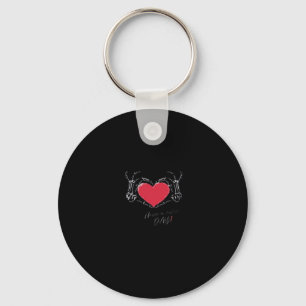 Have A Nice Day! Skeleton Hands With Heart Classic Keychain