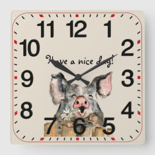 Have a nice day square wall clock