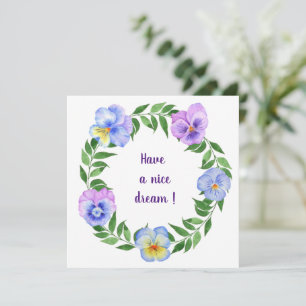 Have a nice dream! Watercolor  flowers   Invitation