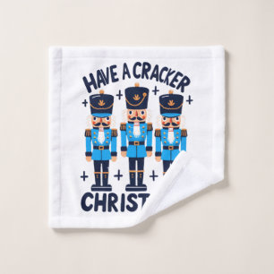 Have a nutcracker christmas wash cloth
