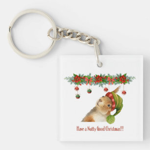 Have a Nutty Good Christmas Personalized Squirrel Keychain