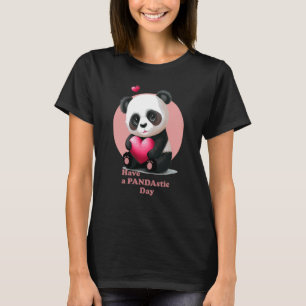 Have a Pandastic Day Cute Valentines Day Panda Hea T-Shirt