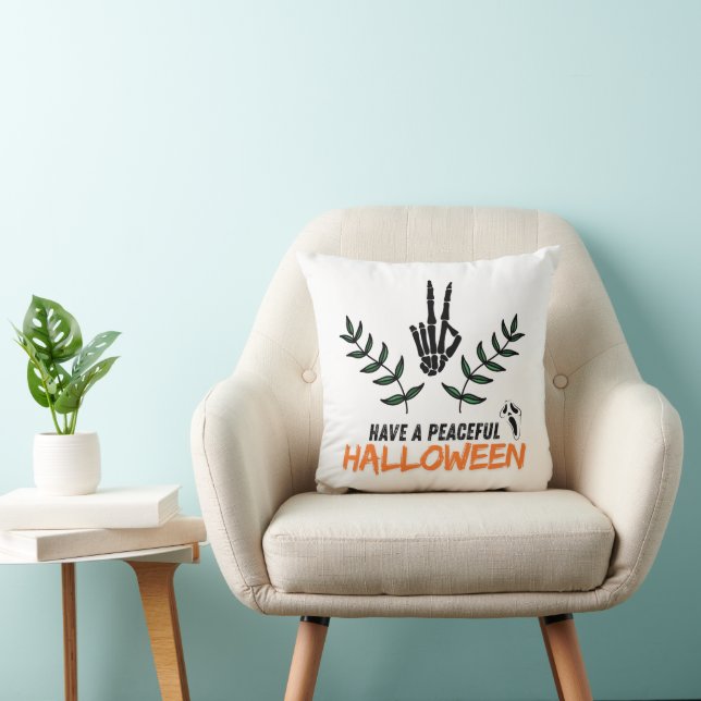 Have a Peaceful Halloween Throw Pillow (Chair)