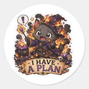 Have a Plan Funny Chaotic Wizard Sticker