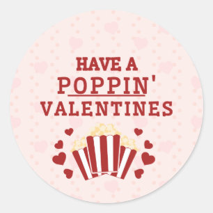 Have a Poppin Valentines Favor Box Classic Round Sticker