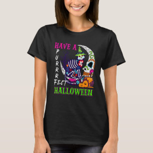 Have A Purrr Fect Halloween Sugar Skull Skeleton T-Shirt