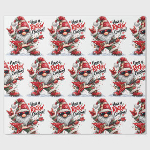 Have a Rockin' Christmas Guitar Gnome Wrapping Paper