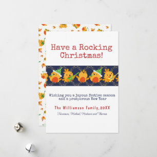 Have A Rocking Christmas Singing Robin Custom Holiday Card