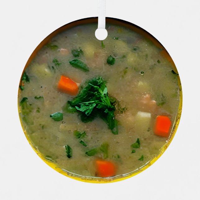 Have a Souper Christmas | Funny Food Pun Metal Ornament (Front)