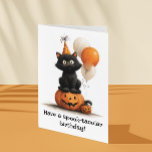 Have a Spook-tacular Birthday Halloween Cat Card<br><div class="desc">This design may be personalized by choosing the Edit Design option. You may also transfer onto other items. Contact me at colorflowcreations@gmail.com or use the chat option at the top of the page if you wish to have this design on another product or need assistance. See more of my designs...</div>