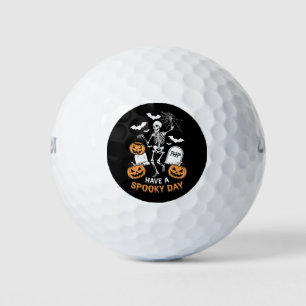 Have A Spooky Day Halloween Witch Gift Skeleton  Golf Balls