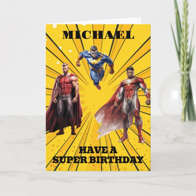 Have a Super Birthday Superhero Boy Card (Front)