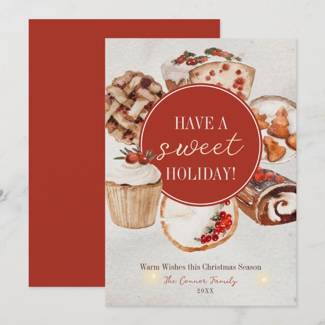 Have a Sweet Holiday Watercolor Baked Treats (Front/Back)