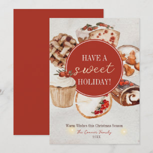 Have a Sweet Holiday Watercolor Baked Treats Card