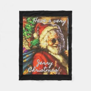 Have A Very Jerry Christmas Garcia Santa Holiday  Fleece Blanket