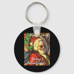 Have A Very Jerry Christmas Garcia Santa Holiday  Keychain