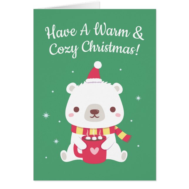 Have A Warm & Cozy Christmas Polar Bear Greeting (Front)