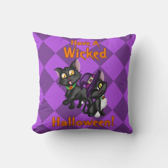 Have a Wicked Halloween! Throw Pillow (Front)