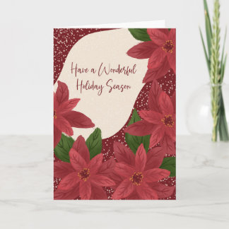 Have a Wonderful Holiday Season Poinsettias Card
