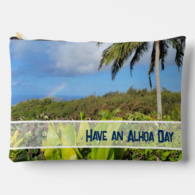 Have An Aloha Day Large Accessory Pouch (Front)