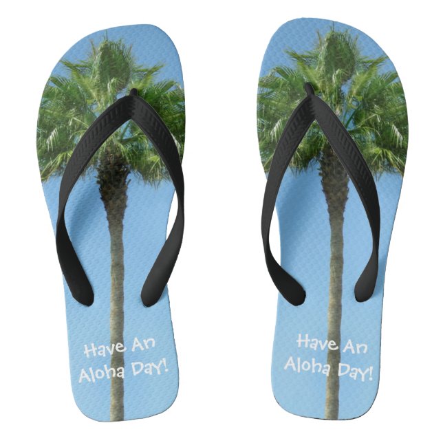 Have An Aloha Day Palm Tree Flip Flops (Footbed)