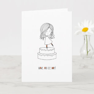 Have An Ice Day! Cute Skating Girl Card