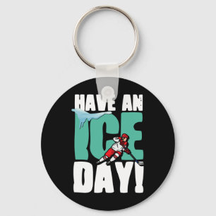 Have An Ice Day Winter Sports Ice Hockey Puck St Keychain
