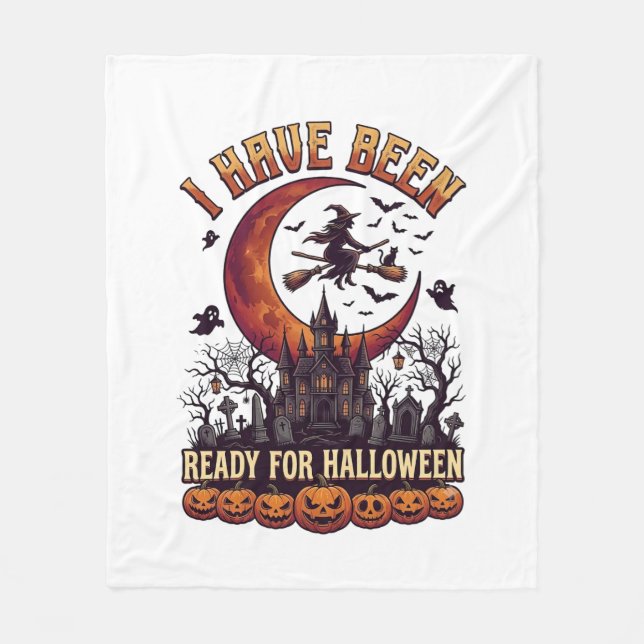 Have Been Ready Halloween Witch Castle Moon_1 Fleece Blanket (Front)