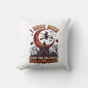 Have Been Ready Halloween Witch Castle Moon_1 Throw Pillow