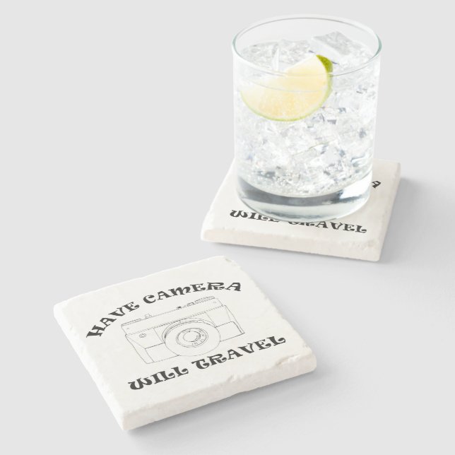 Have Camera, Will Travel - Stone Coaster (Side)
