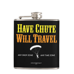 Have Chute Will Travel Hip Flask