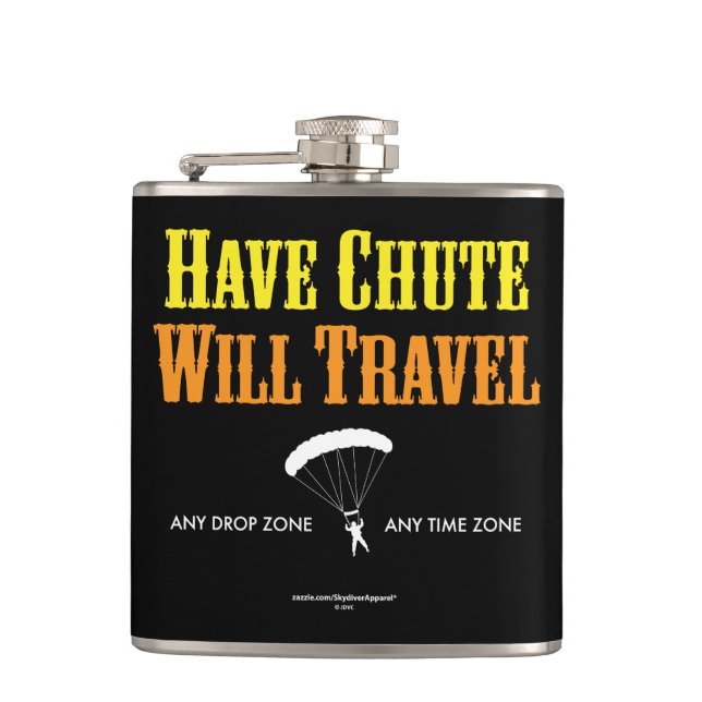 Have Chute Will Travel Hip Flask (Front)