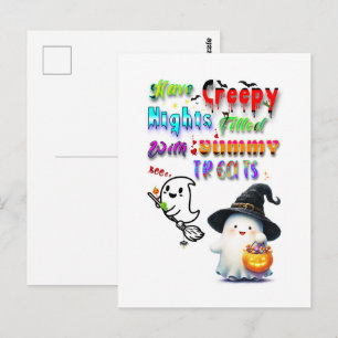 Have Creepy Nights Filled With Yummy Treats Postcard