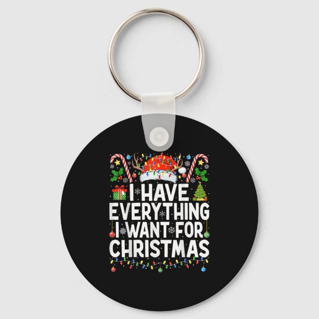 Have Everything I Want For Christmas Couple Pajama Keychain (Front)